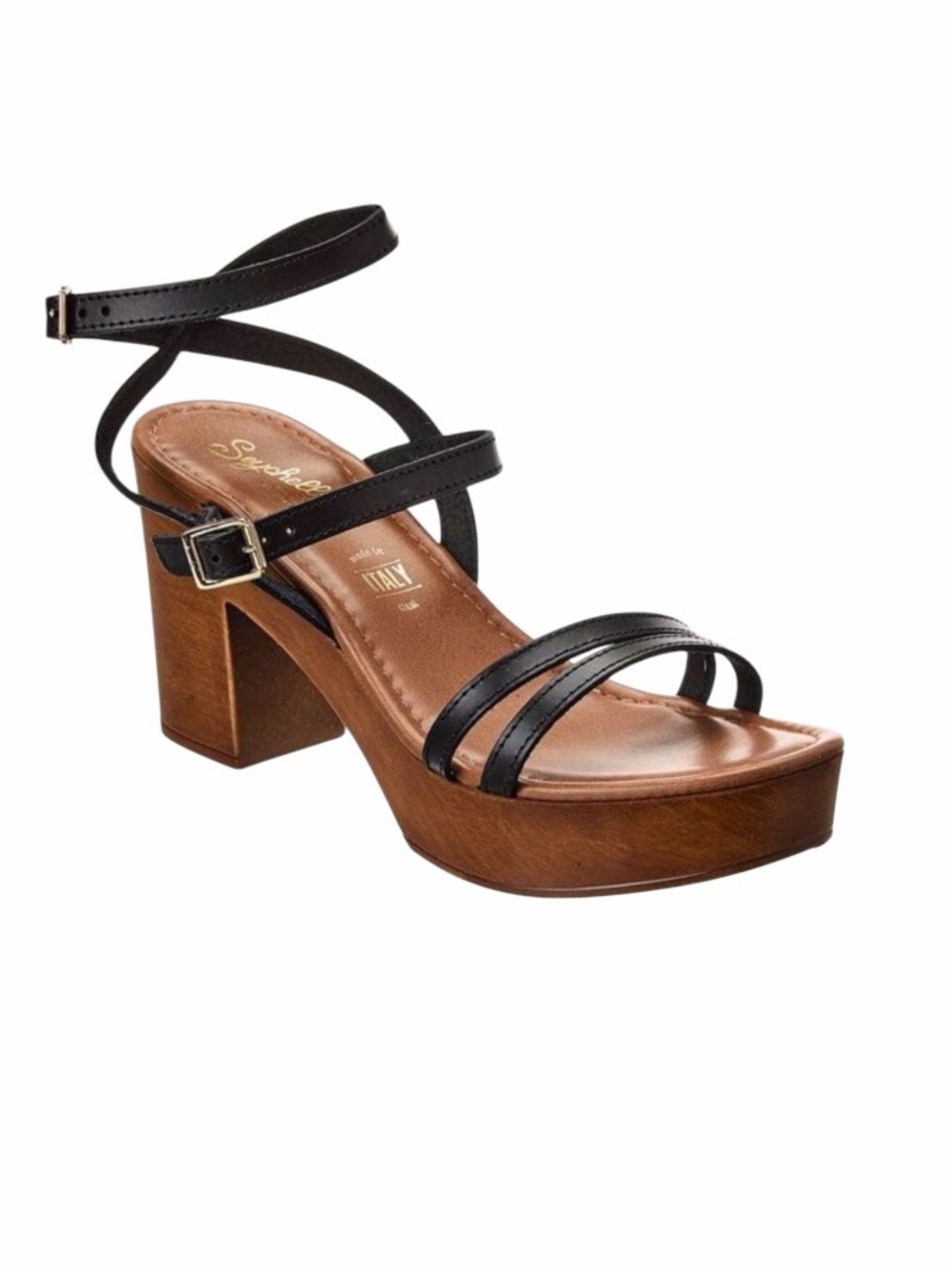 Seychelles Double Dip Black Strappy Platform Sandals size women’s 9.5